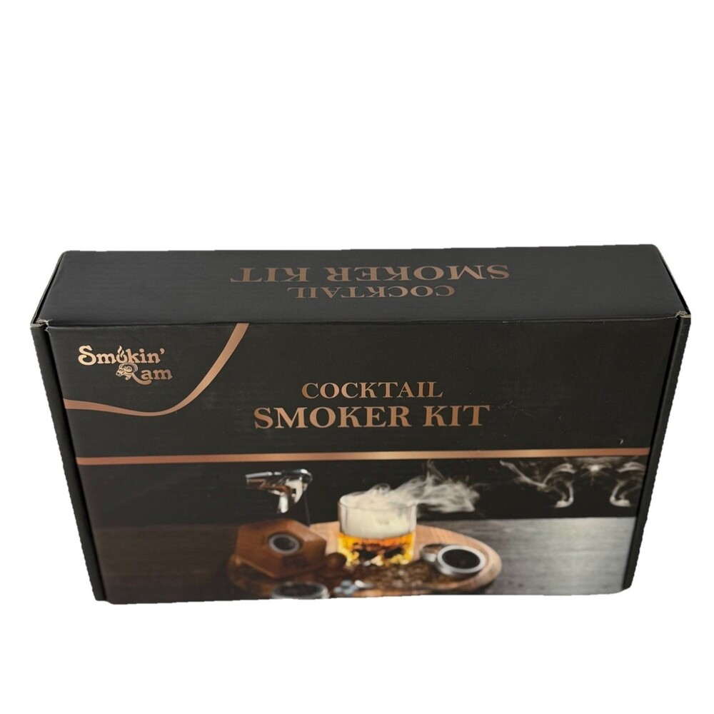 Cocktail Smoker Kit with Torch for Whiskey Old Fashioned Bourbon 4 wood chips